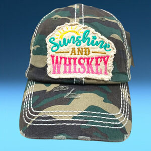 NEW Kbethos SUNSHINE AND WHISKEY Camo Camouflage Cotton Distressed Thick Stitch